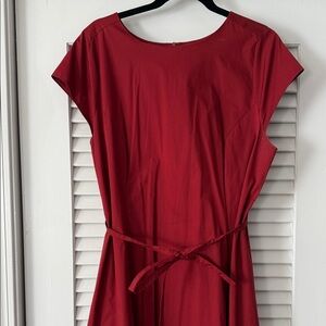 Universal Standard Red Midi Tie-Waist Dress